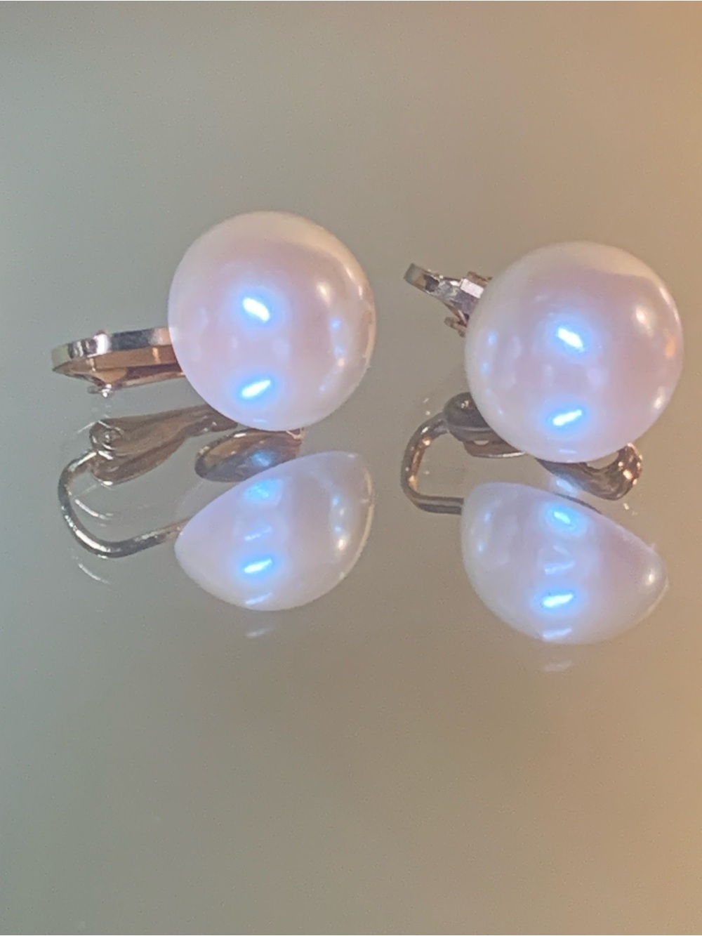 Classic White Faux Pearl Clip-On Earrings - Unbranded